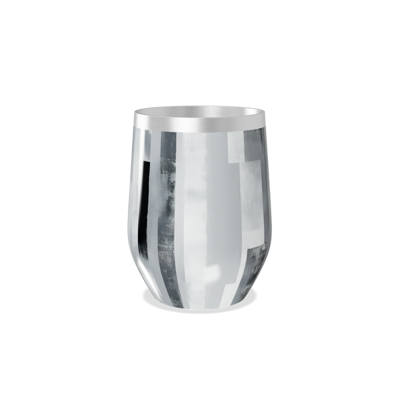 Copo Térmico Slim - Prateado com Listras