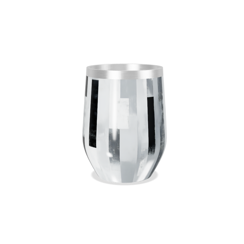 Copo Térmico Slim - Prateado com Listras