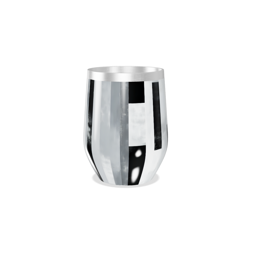 Copo Térmico Slim - Prateado com Listras