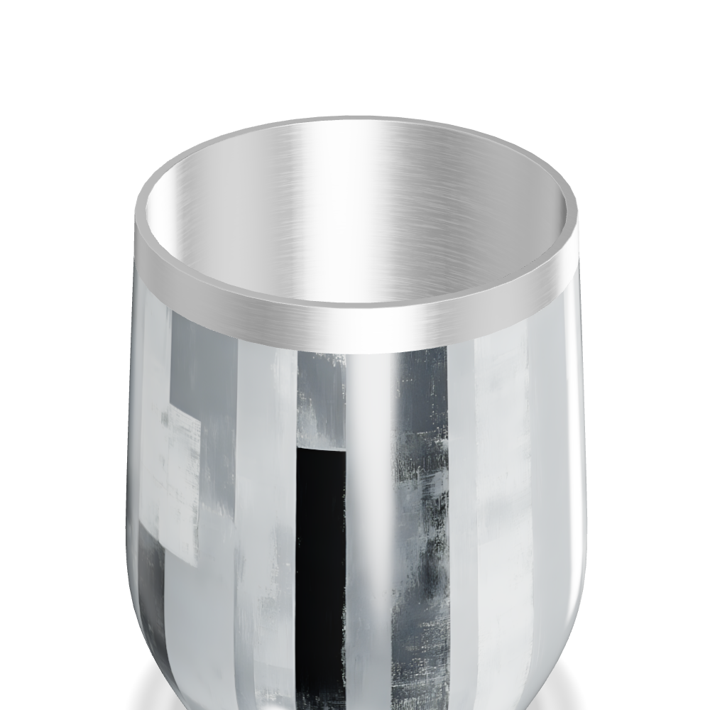 Copo Térmico Slim - Prateado com Listras