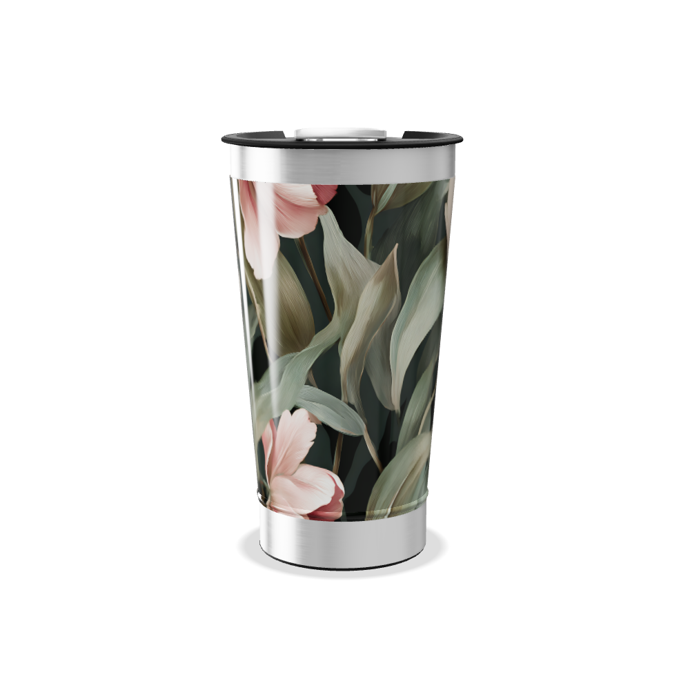 Copo Térmico - Floral com Tampa