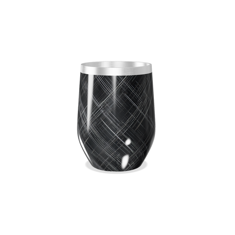 Copo Térmico Slim - Preto com Estampa de Linhas