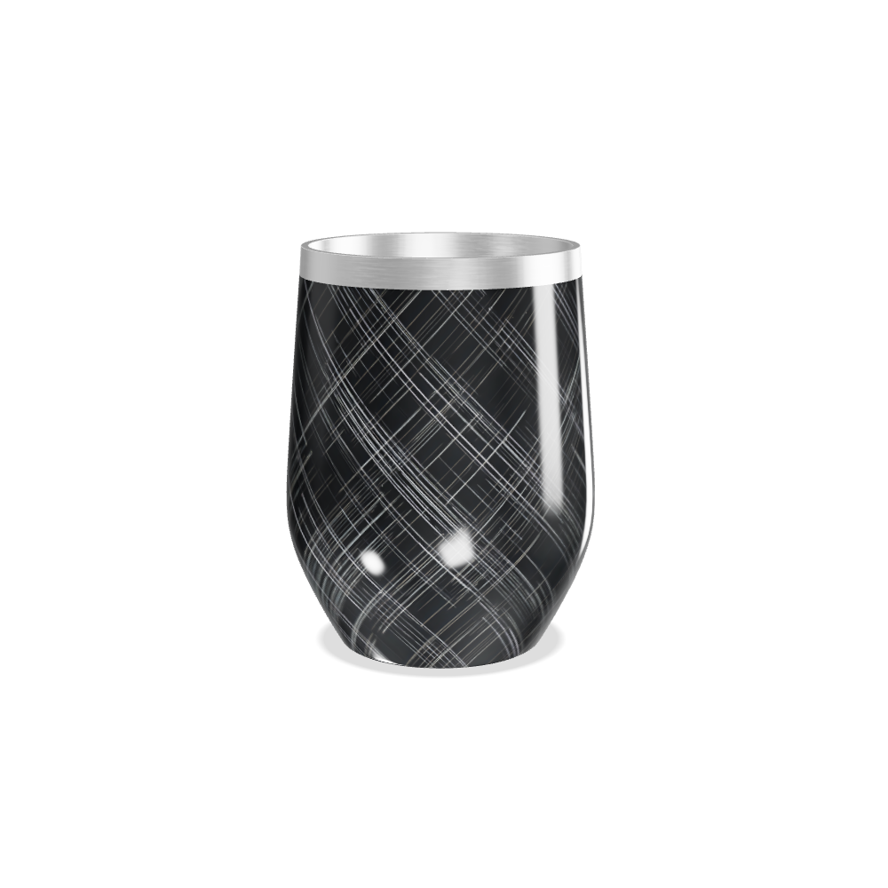 Copo Térmico Slim - Preto com Estampa de Linhas