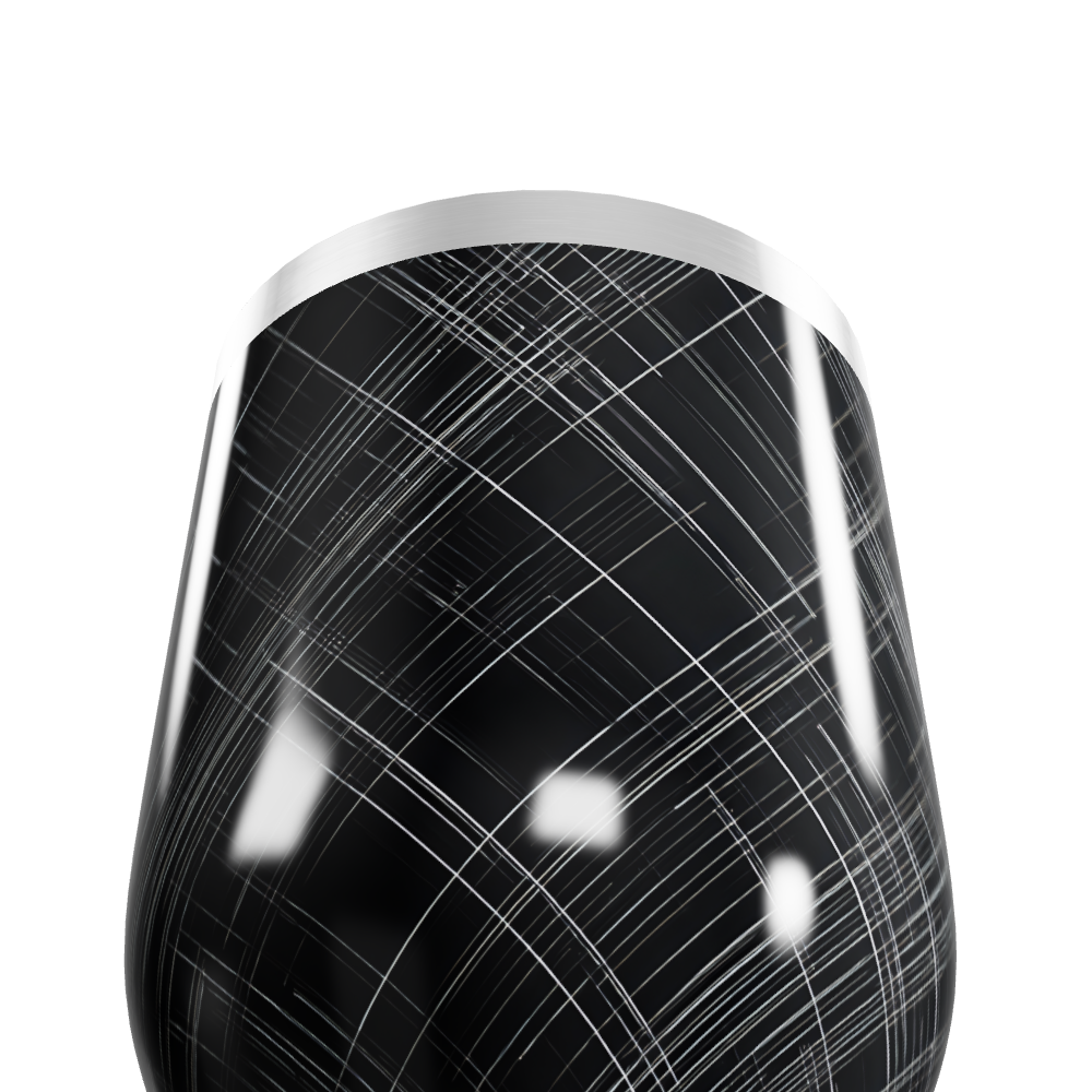 Copo Térmico Slim - Preto com Estampa de Linhas