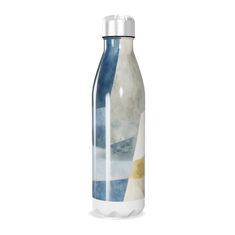 Garrafa Inox Azul - Com Estampa Ondulada