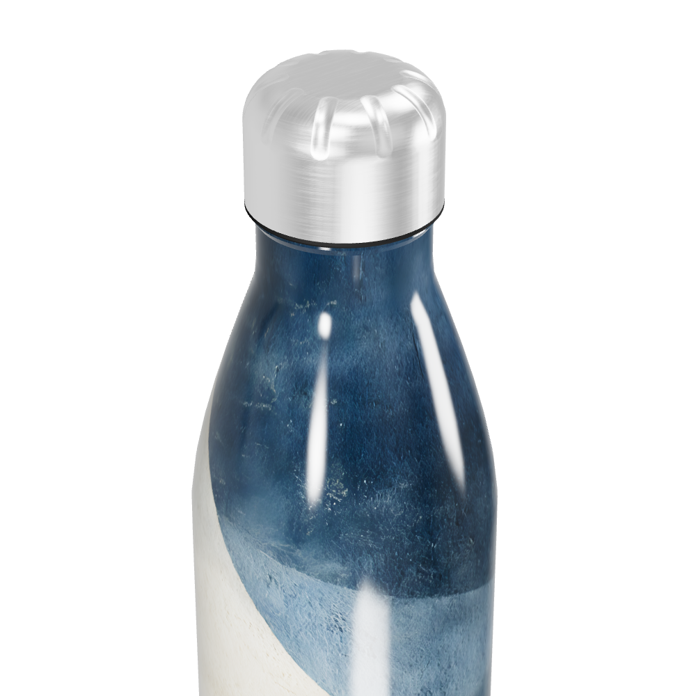 Garrafa Inox Azul - Com Estampa Ondulada