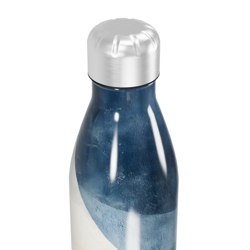 Garrafa Inox Azul - Com Estampa Ondulada