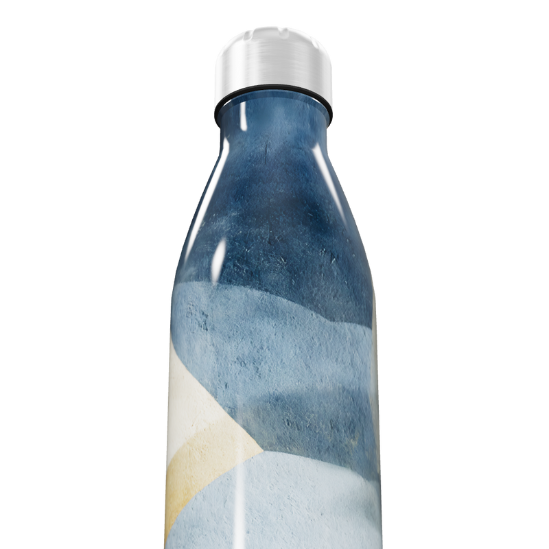 Garrafa Inox Azul - Com Estampa Ondulada