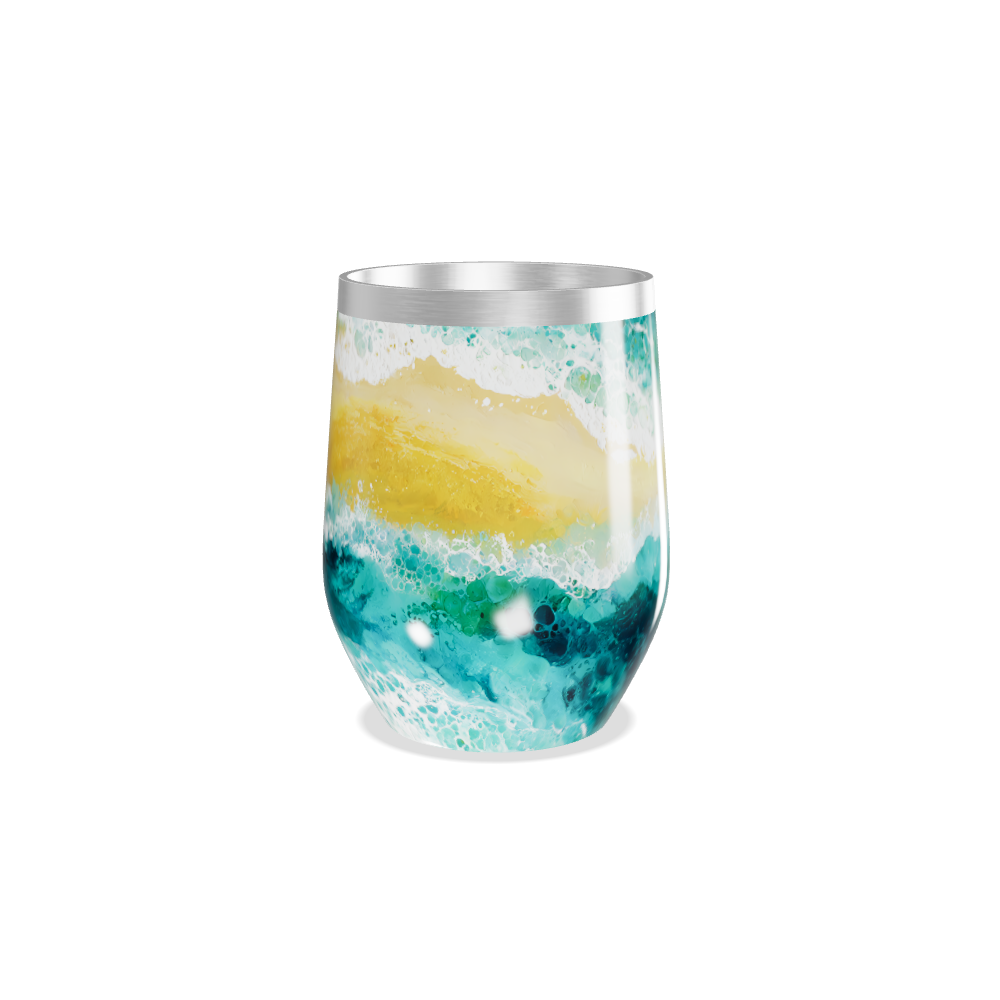 Copo Térmico Slim - Estampa Ondas Coloridas