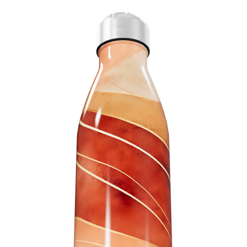 Garrafa Inox - Design Laranja Marmorizado