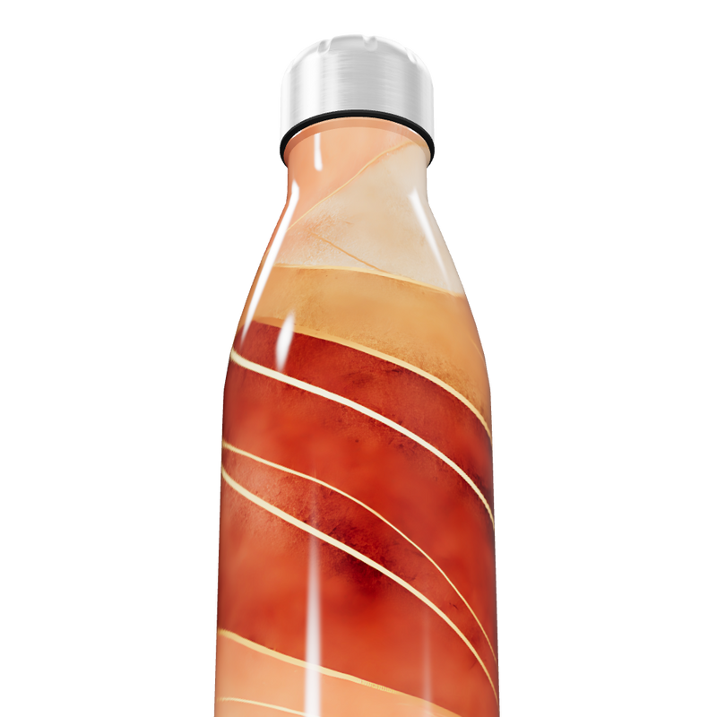 Garrafa Inox - Design Laranja Marmorizado