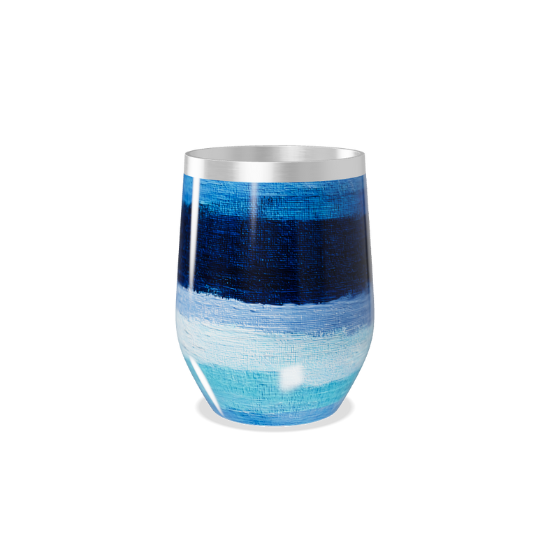 Copo Térmico Slim - Listras Azuis Pintadas