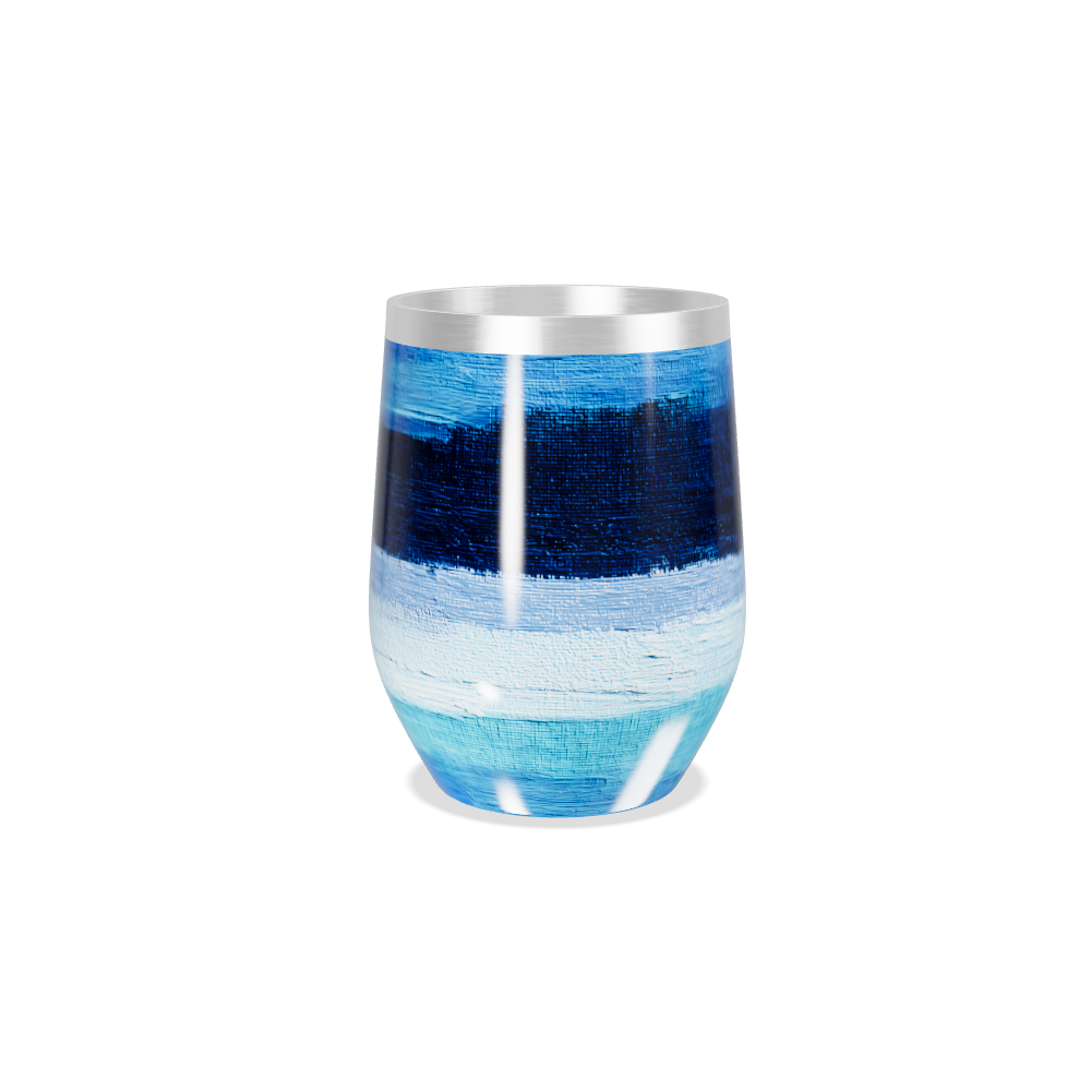 Copo Térmico Slim - Listras Azuis Pintadas