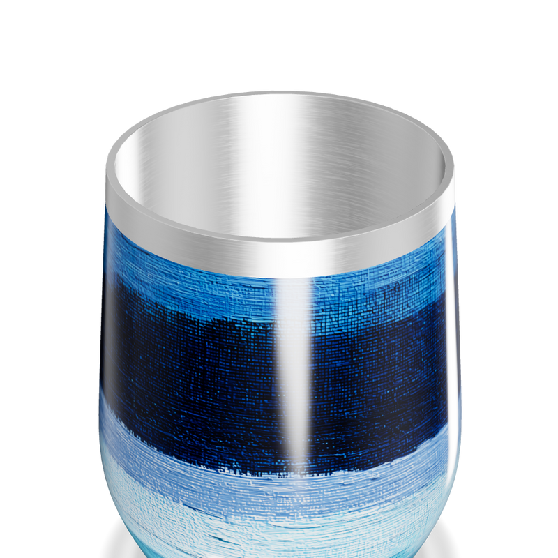 Copo Térmico Slim - Listras Azuis Pintadas