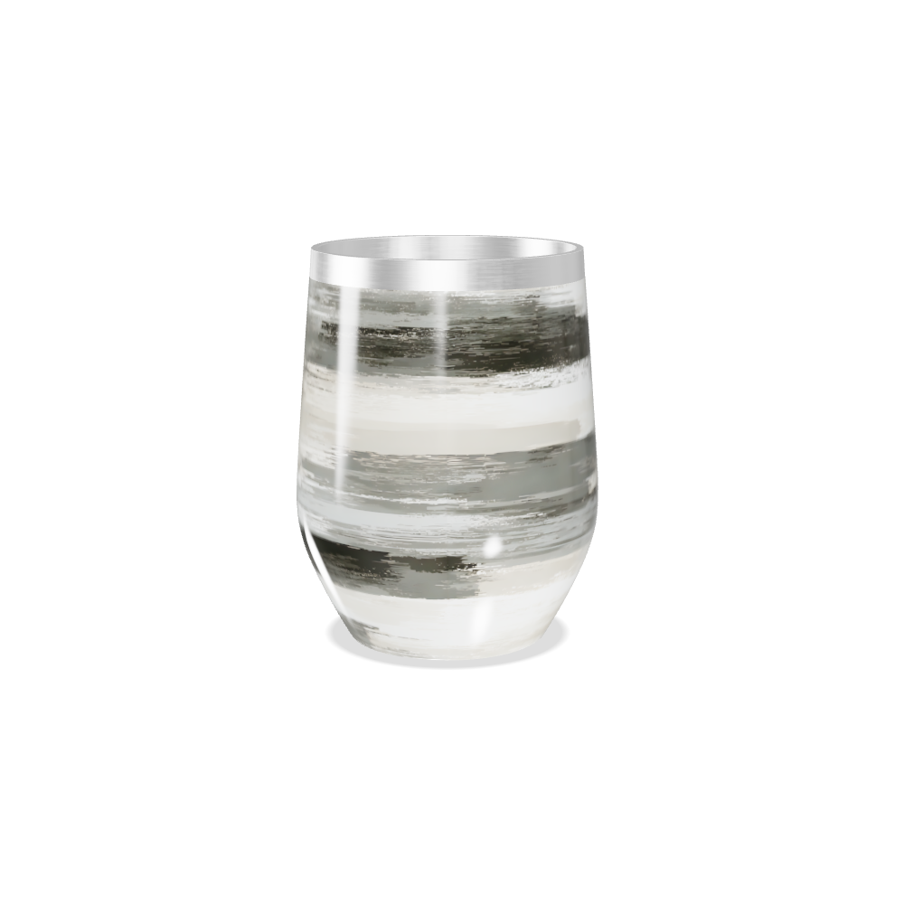 Copo Térmico Slim - Aço Inox Listrado Cinza