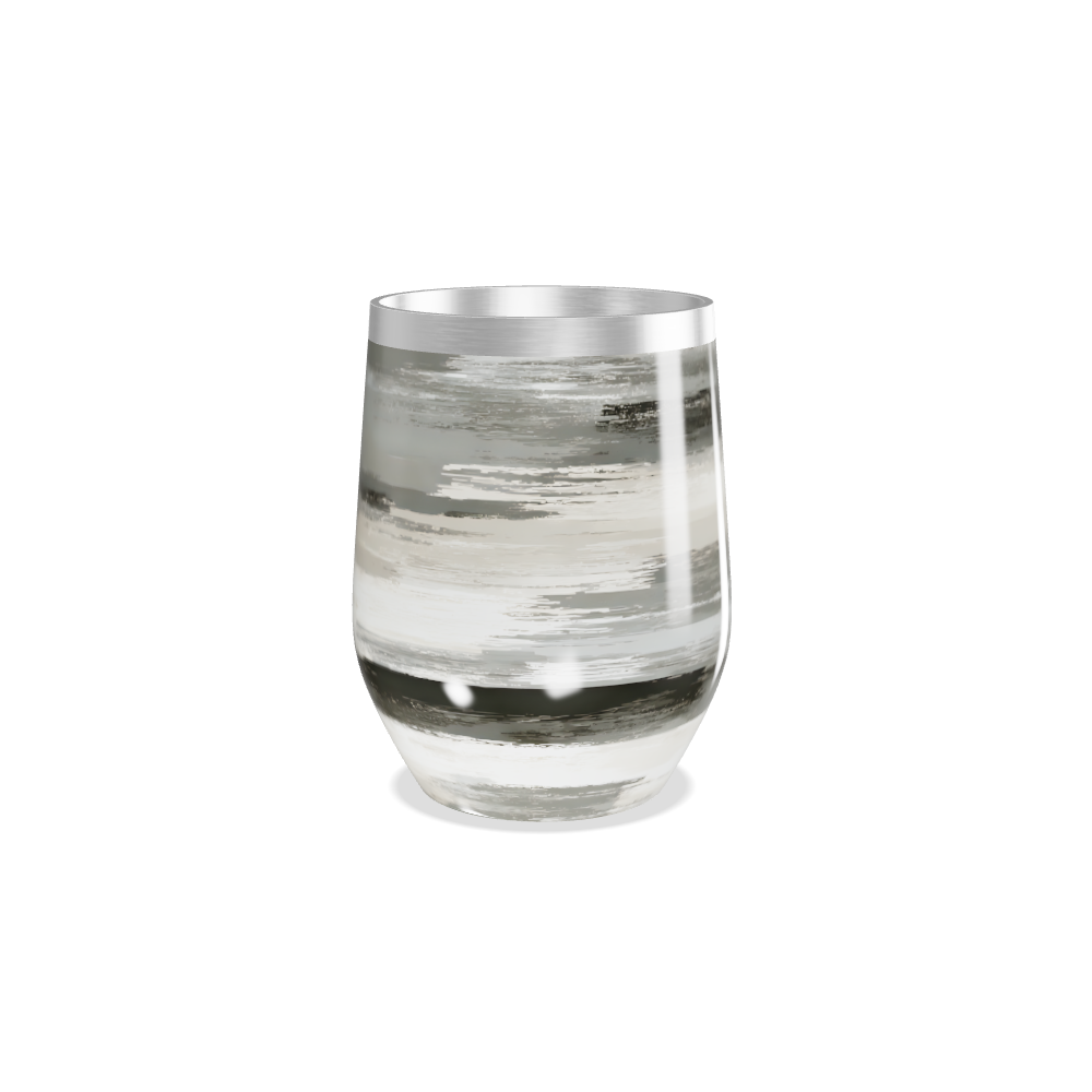 Copo Térmico Slim - Aço Inox Listrado Cinza