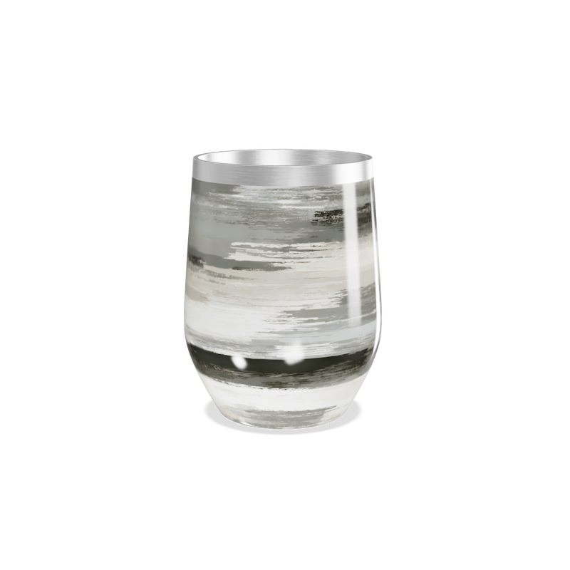 Copo Térmico Slim - Aço Inox Listrado Cinza