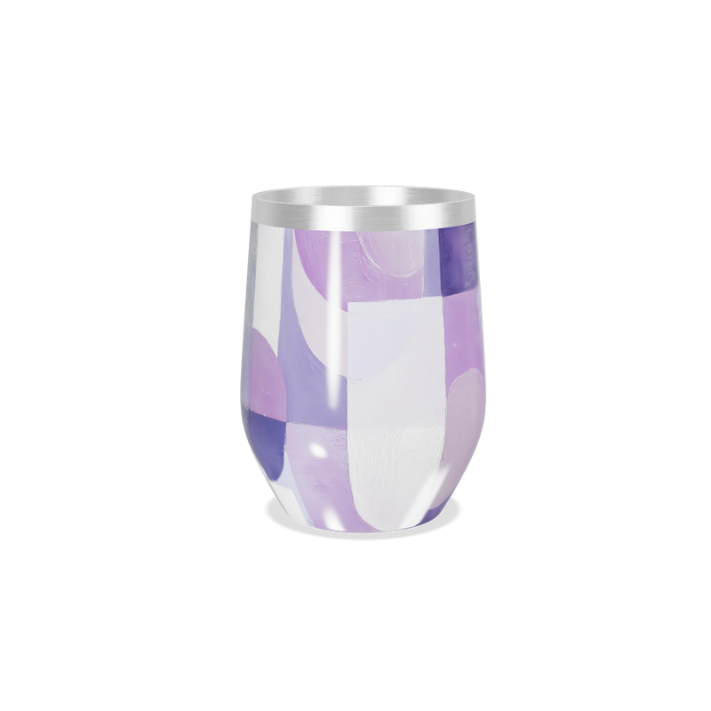 Copo Térmico Slim - Estampa Geométrica Roxa