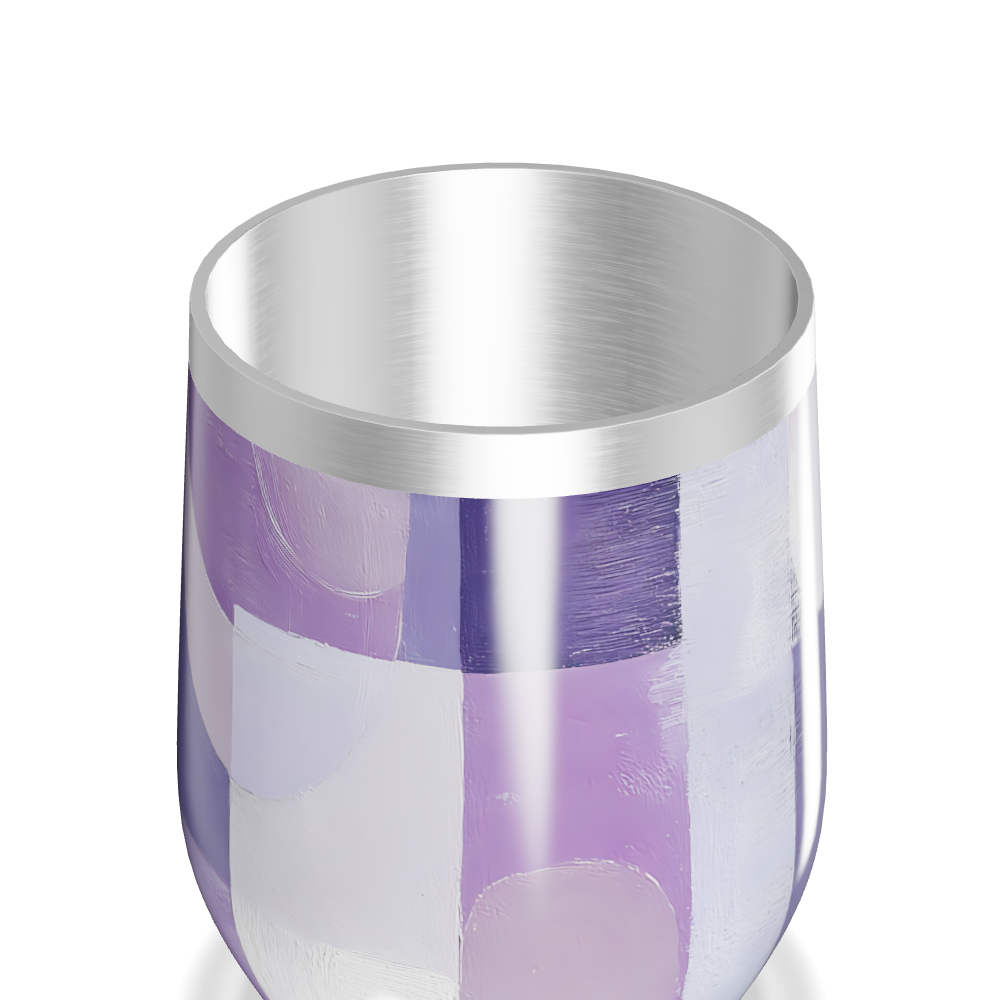 Copo Térmico Slim - Estampa Geométrica Roxa