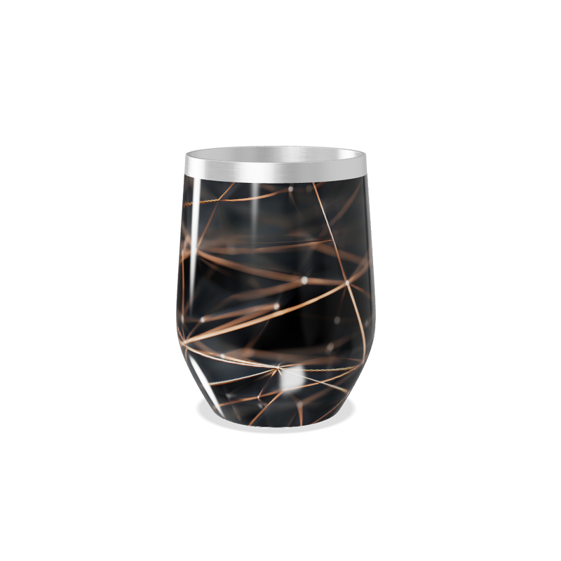 Copo Térmico Slim - Preto com Linhas Douradas