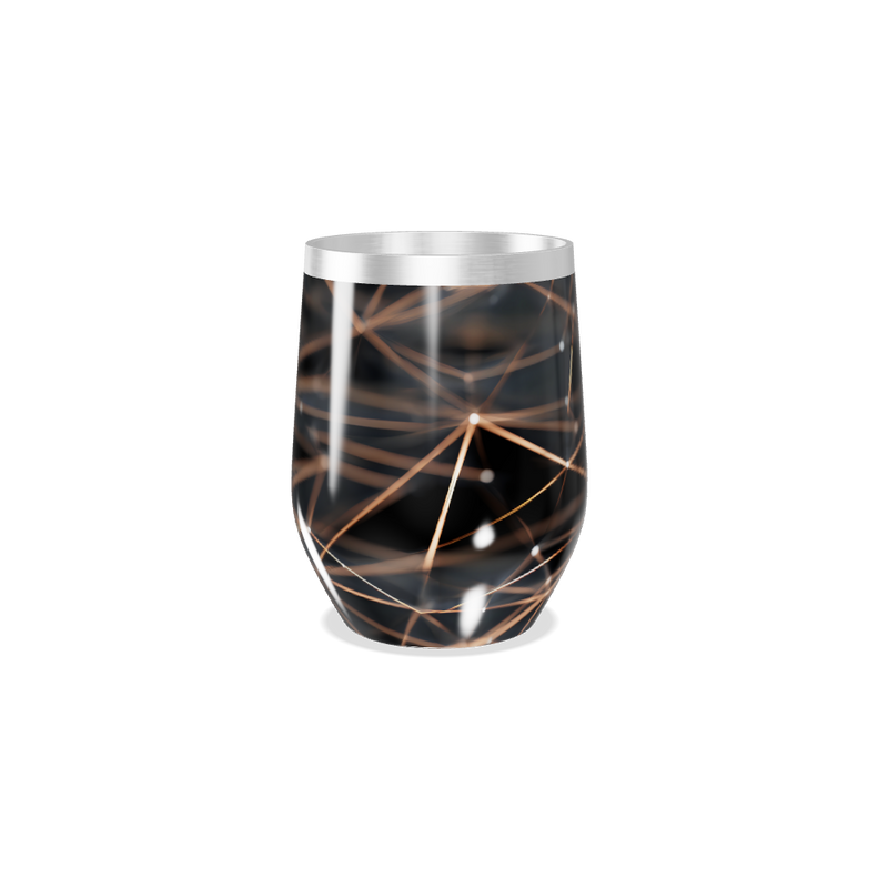 Copo Térmico Slim - Preto com Linhas Douradas