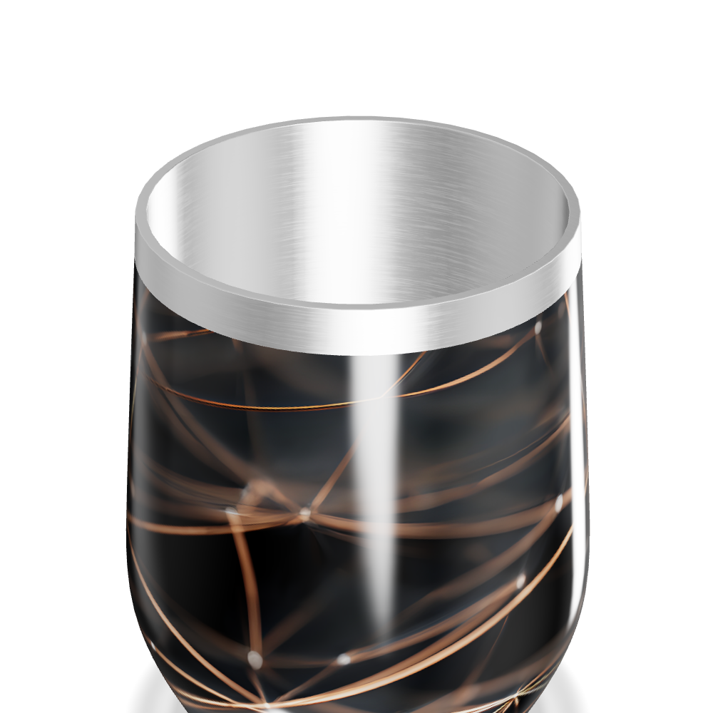 Copo Térmico Slim - Preto com Linhas Douradas