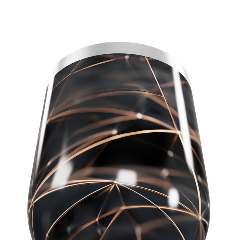 Copo Térmico Slim - Preto com Linhas Douradas