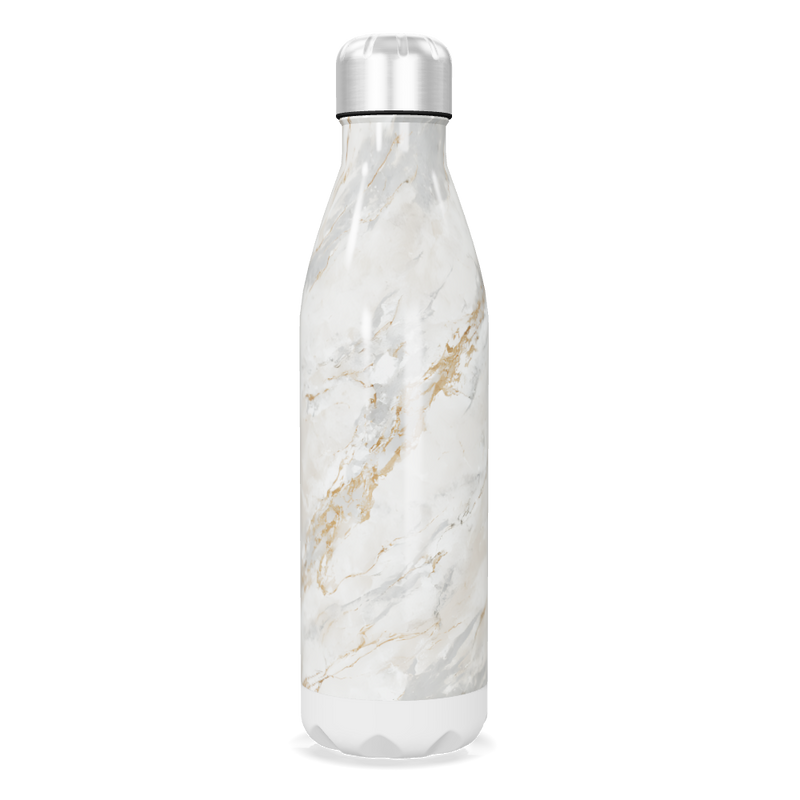 Garrafa Inox Mármore Branco 750ml