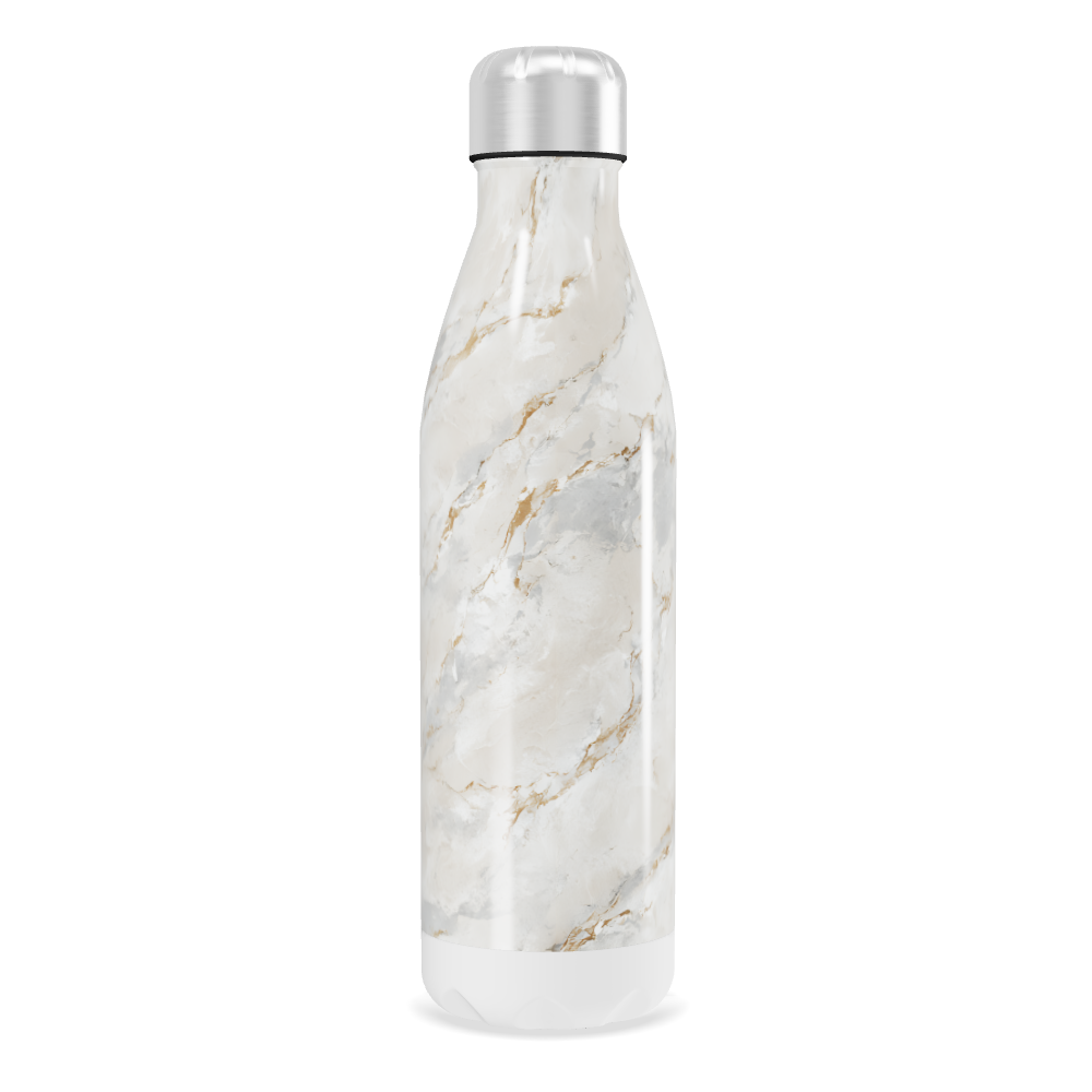 Garrafa Inox Mármore Branco 500ml