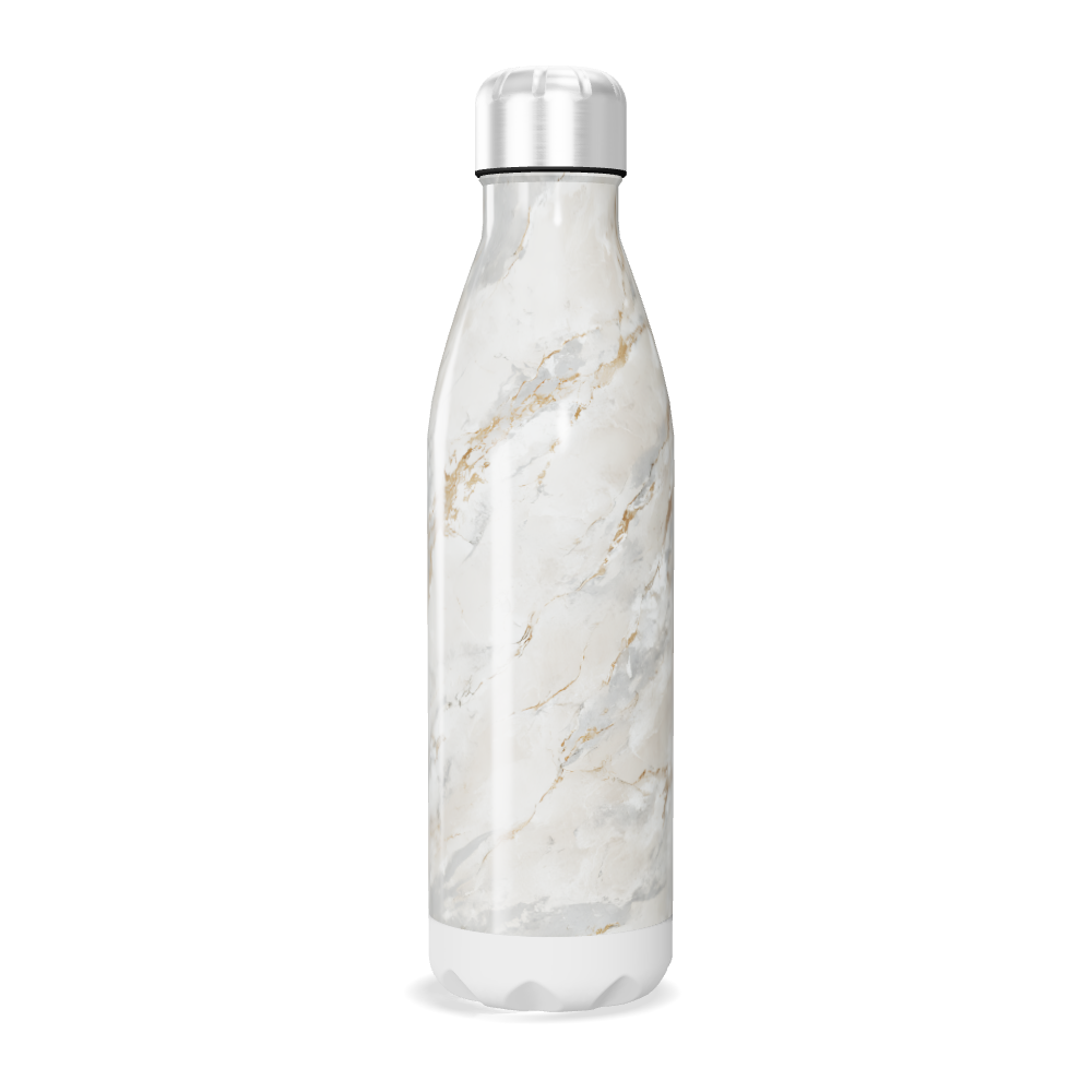 Garrafa Inox Mármore Branco 500ml
