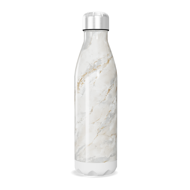 Garrafa Inox Mármore Branco 750ml
