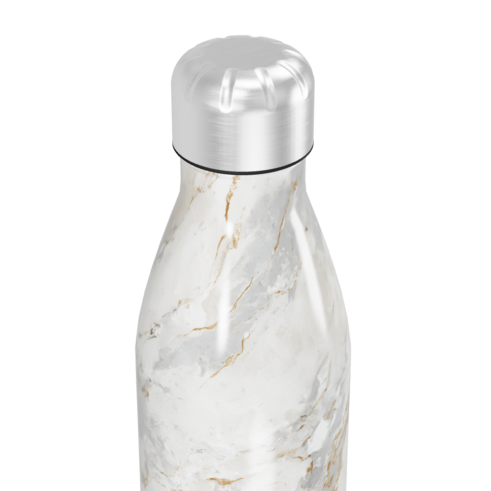 Garrafa Inox Mármore Branco 500ml