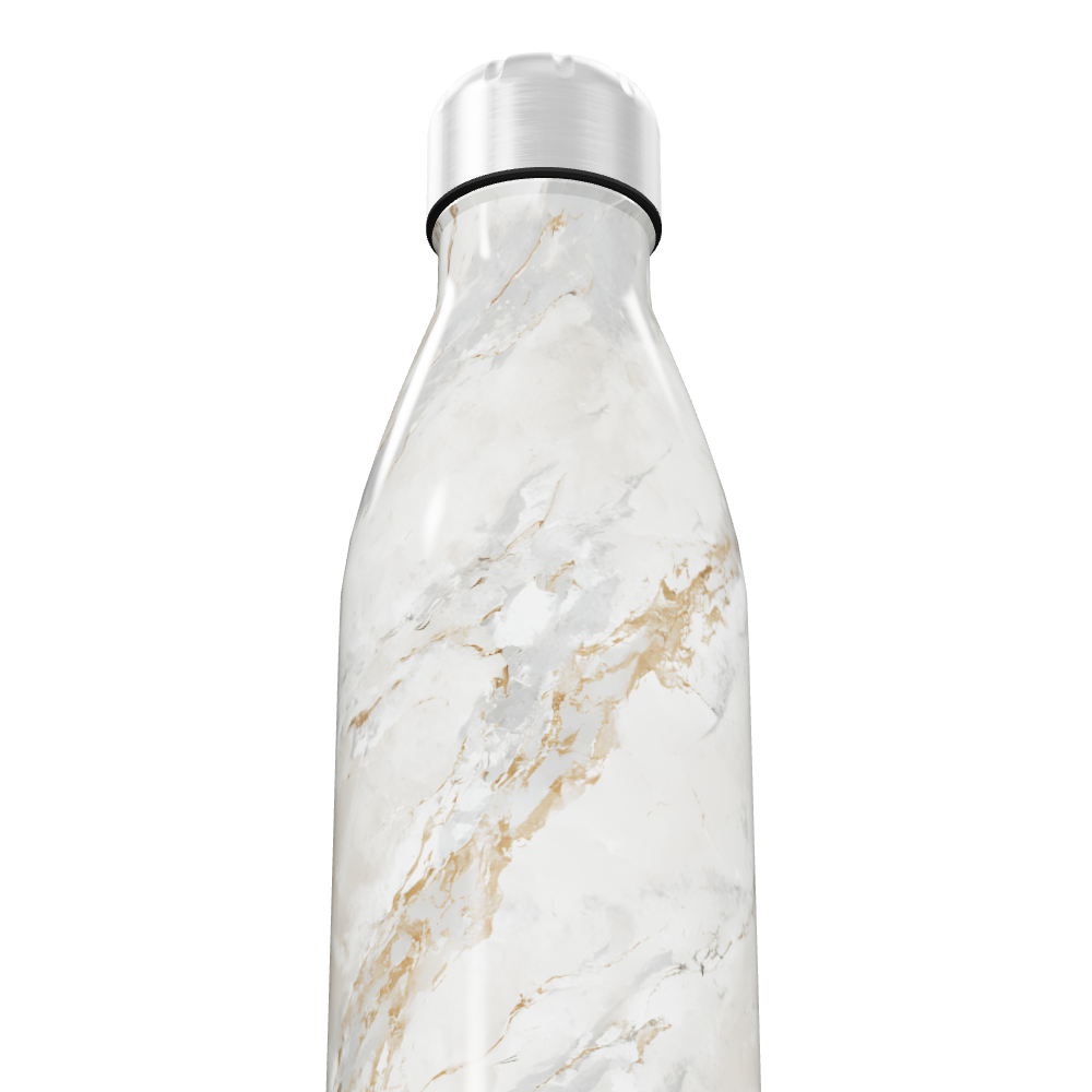Garrafa Inox Mármore Branco 500ml