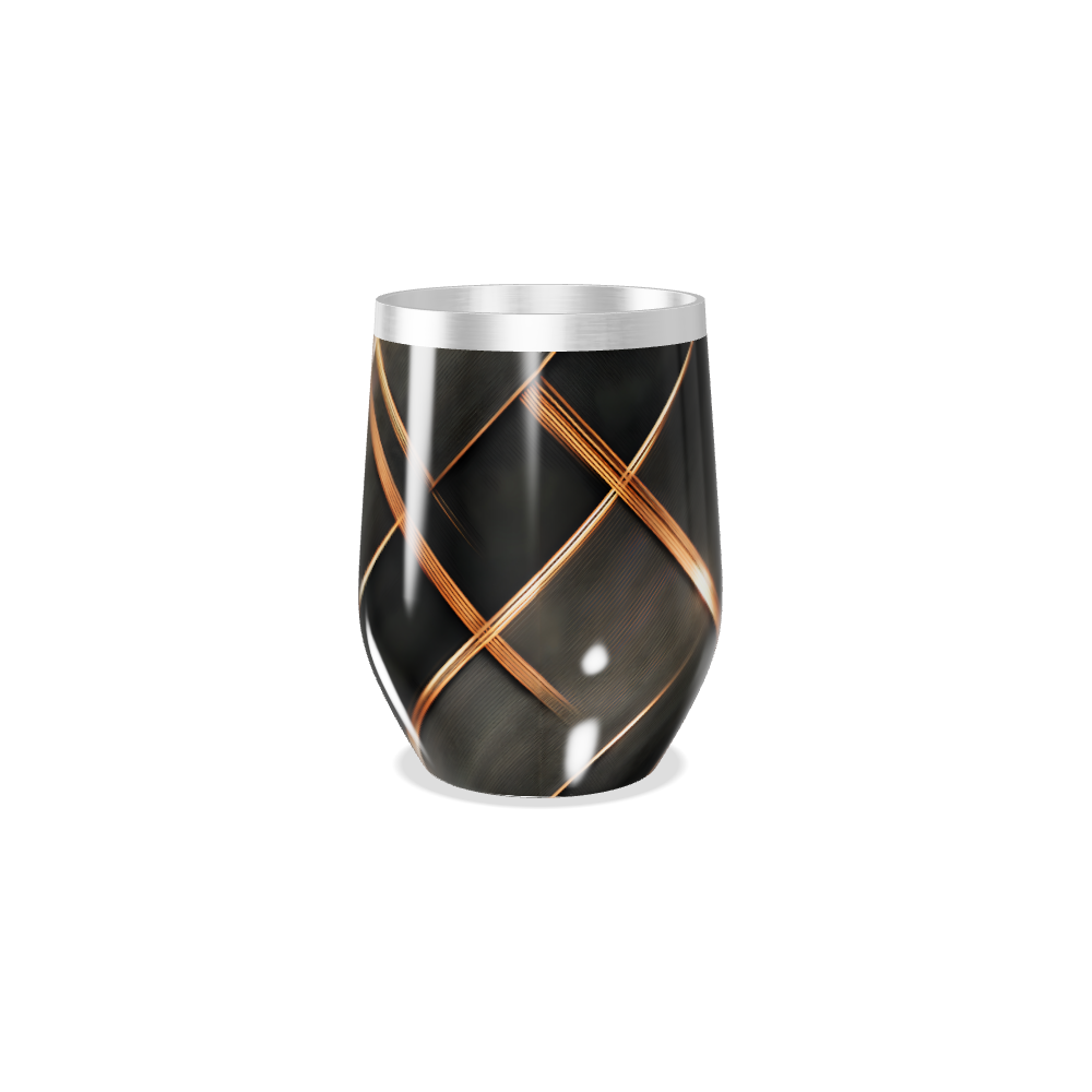 Copo Térmico Slim - Preto com Linhas Douradas
