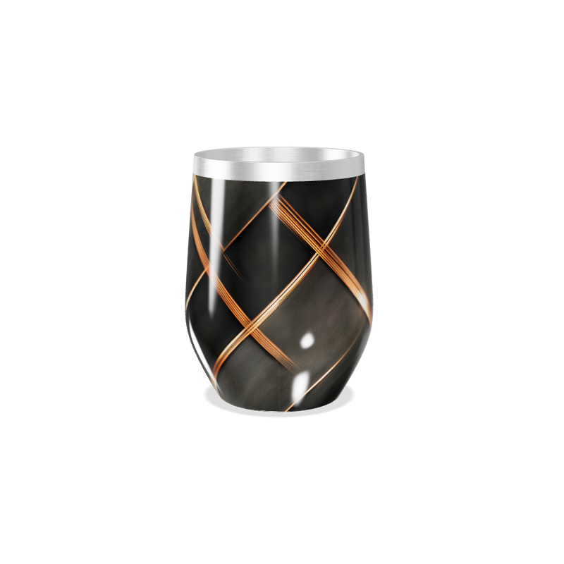 Copo Térmico Slim - Preto com Linhas Douradas
