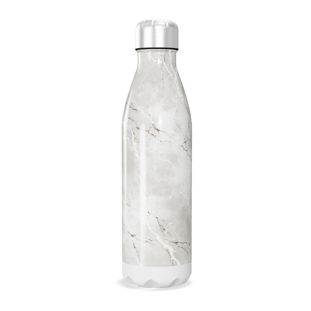 Garrafa Inox Mármore Branco 500ml