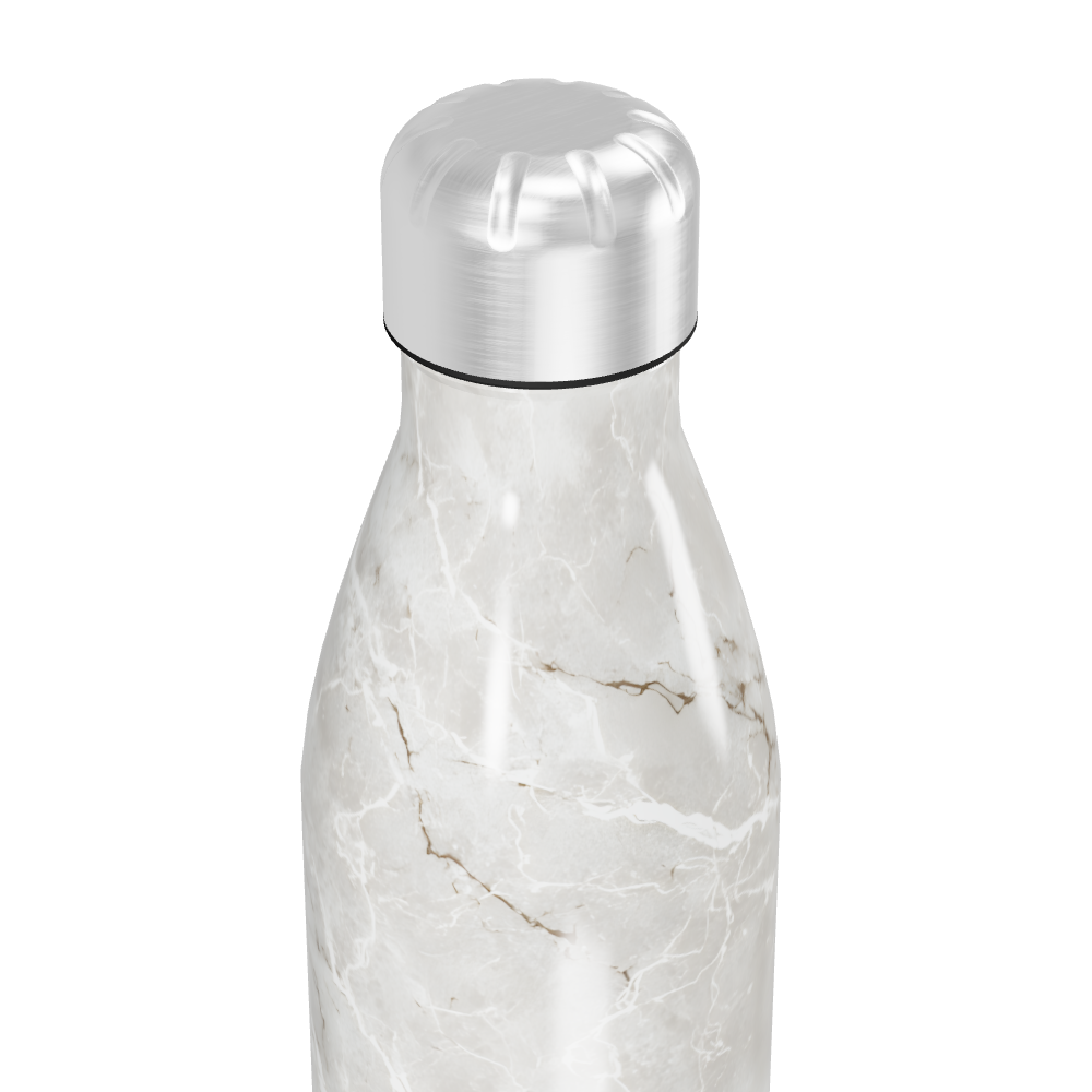 Garrafa Inox Mármore Branco 500ml