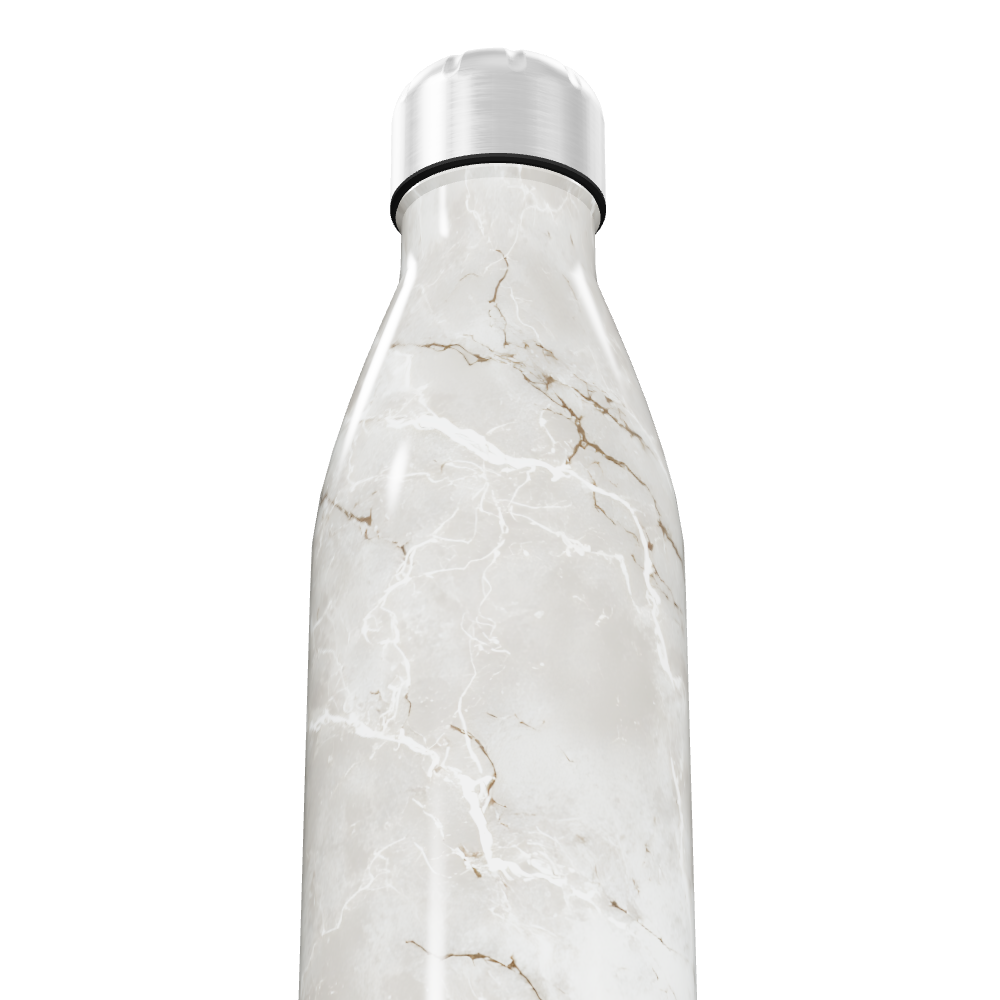 Garrafa Inox Mármore Branco 500ml
