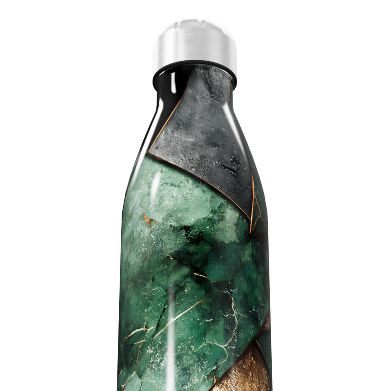 Garrafa Inox - Estampa Mármore Verde