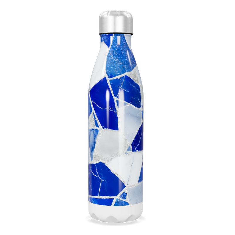Garrafa Inox Azul - Estampa Geométrica