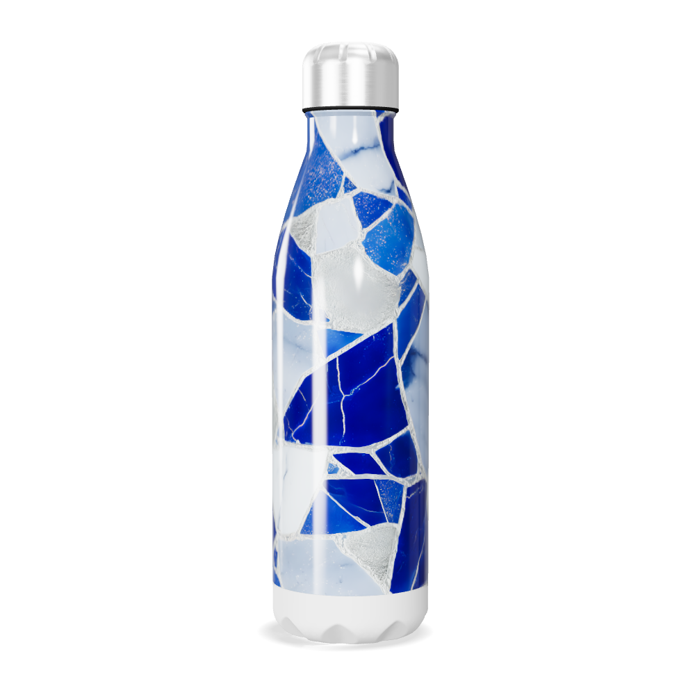 Garrafa Inox Azul - Estampa Geométrica