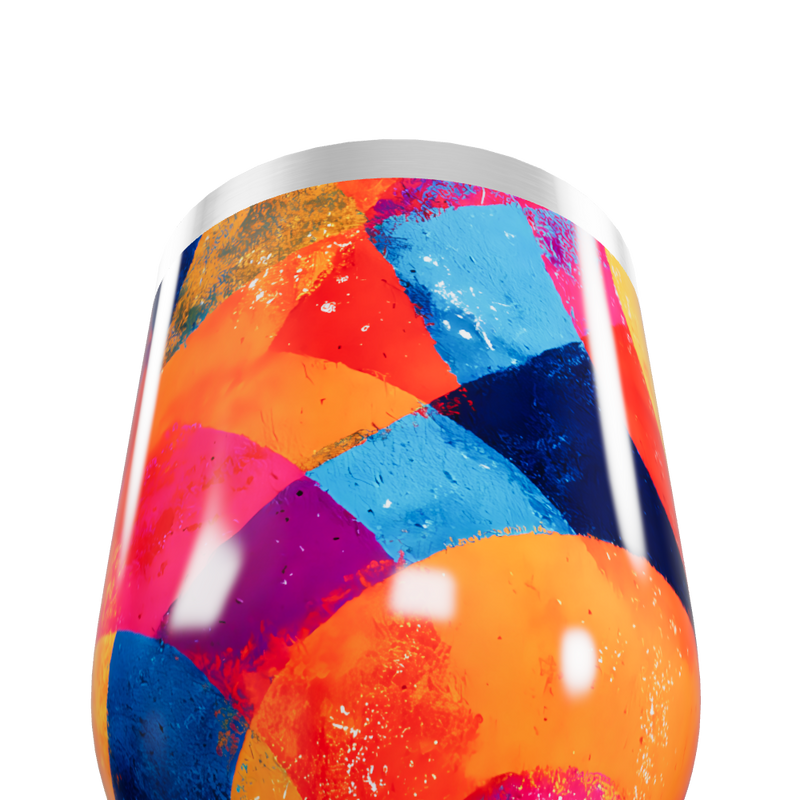 Copo Térmico Slim - Estampa Colorida Geométrica