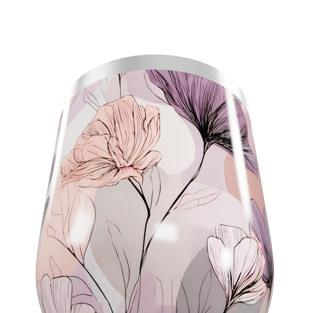 Copo Térmico Slim - Floral Aço Inox