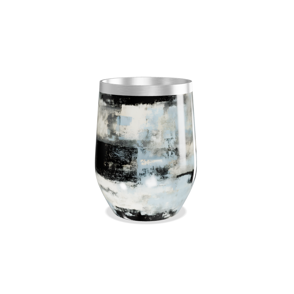 Copo Térmico Slim - Design Abstrato Preto e Branco