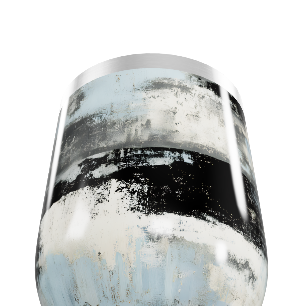 Copo Térmico Slim - Design Abstrato Preto e Branco