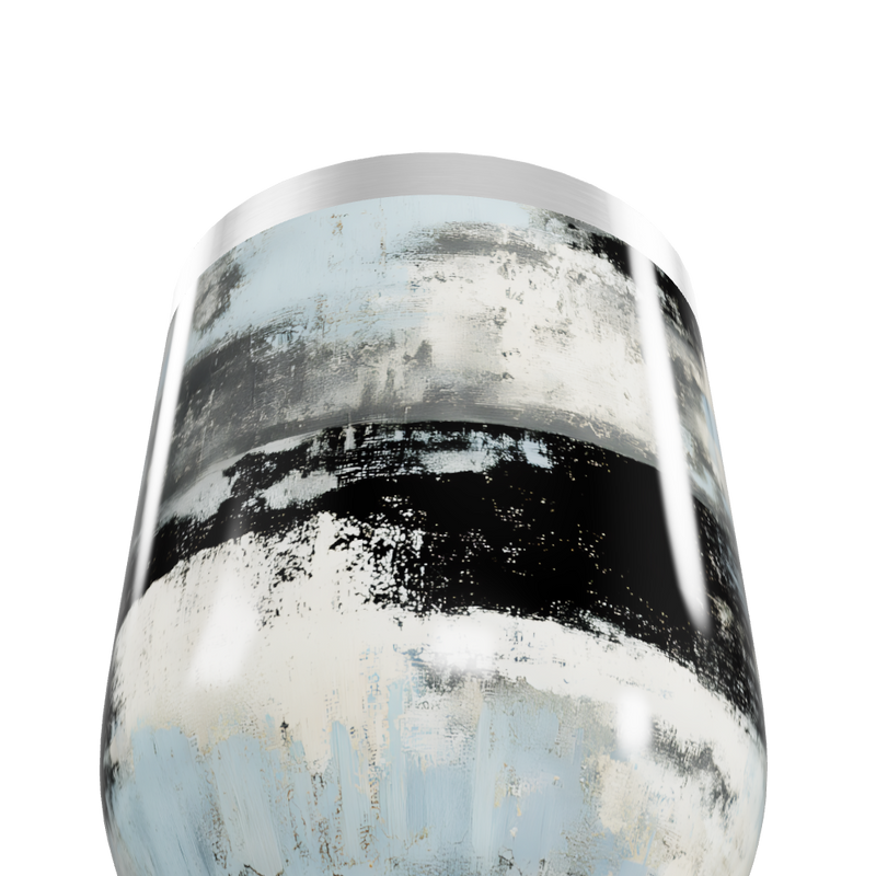 Copo Térmico Slim - Design Abstrato Preto e Branco