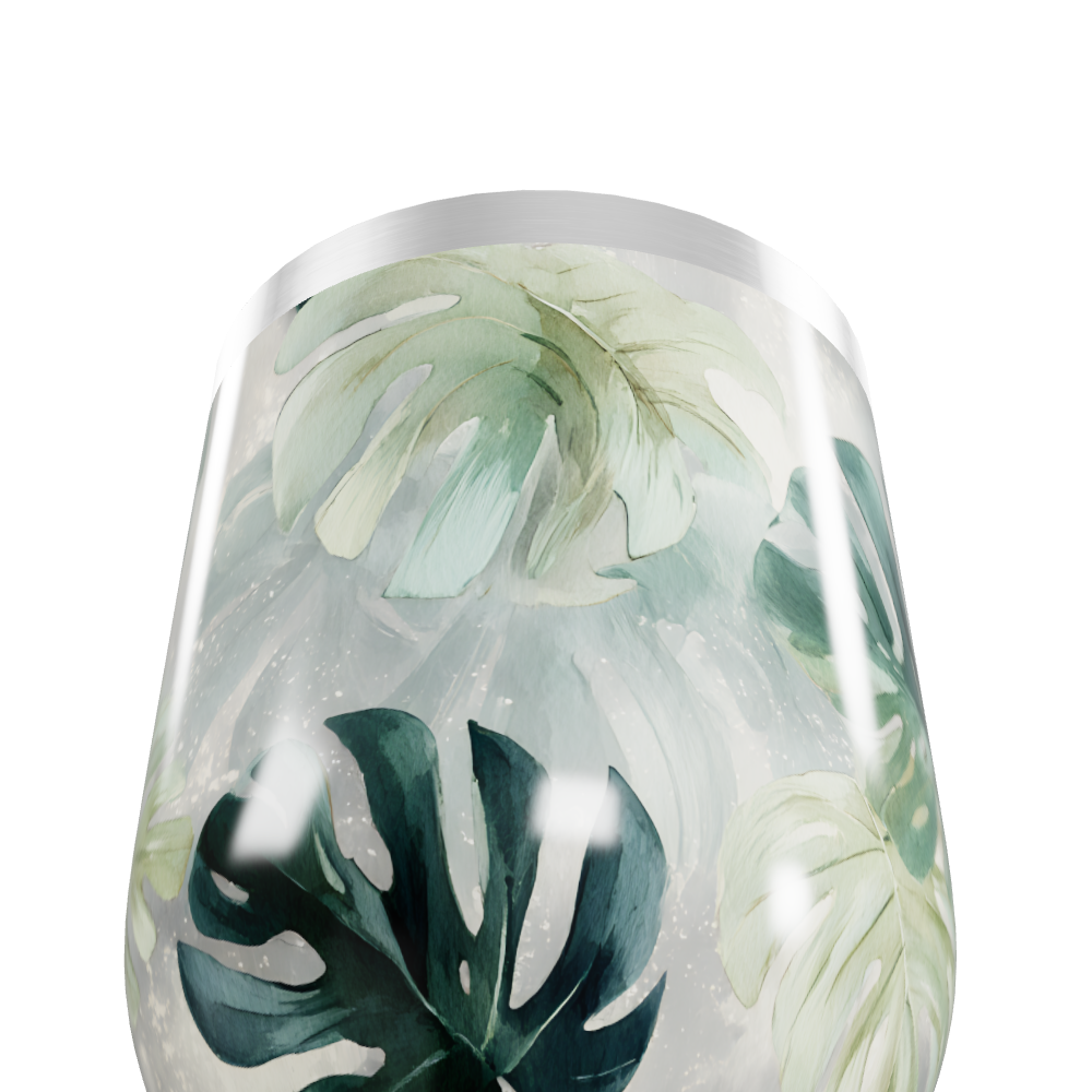 Copo Térmico Slim - Folhagem Verde Inox