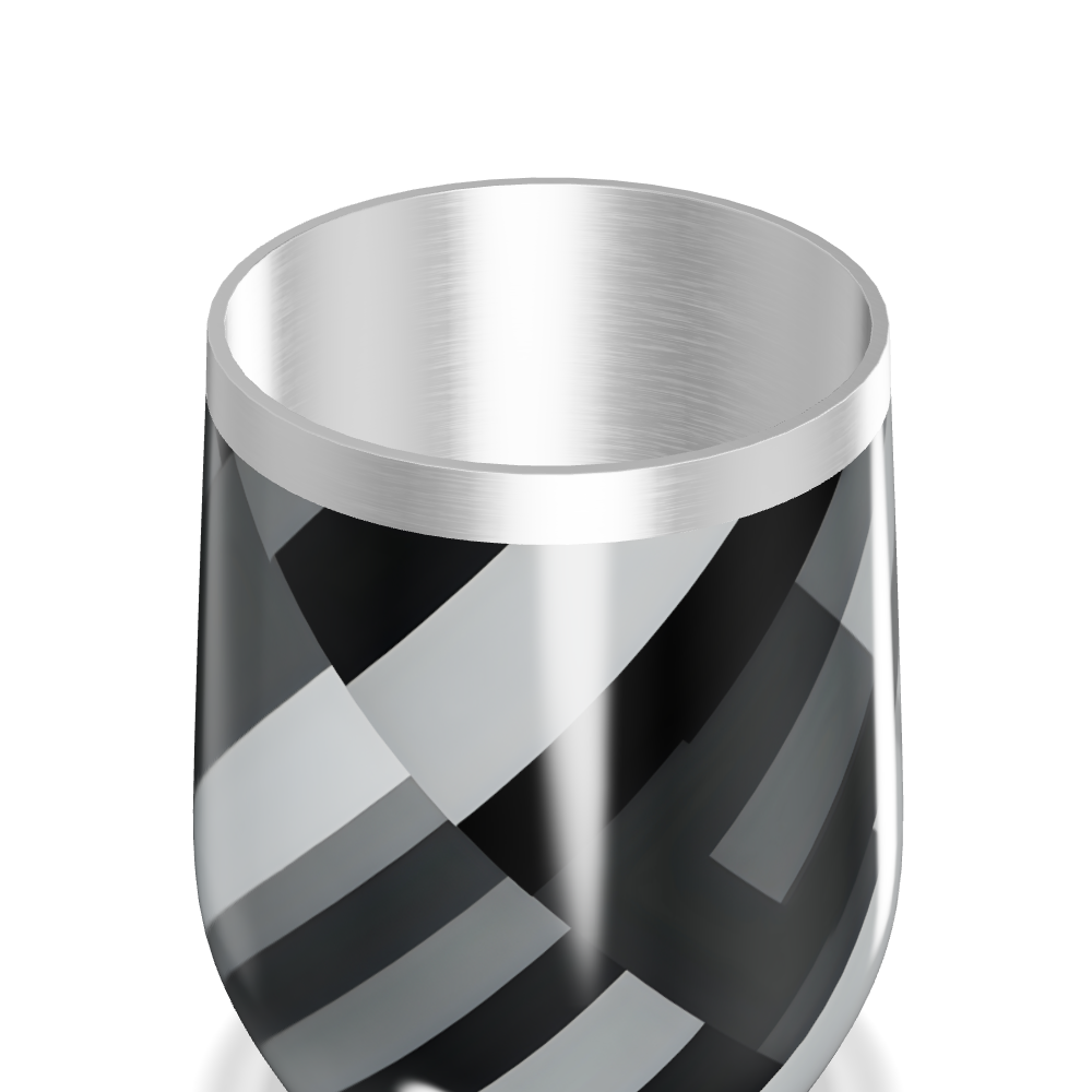 Copo Térmico Slim Preto e Branco Aço Inox