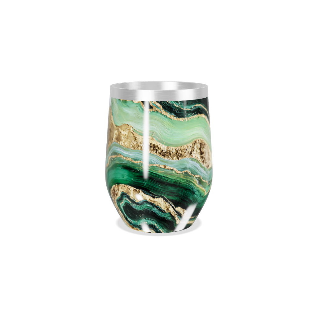 Copo Térmico Slim - Verde Mármore Elegante