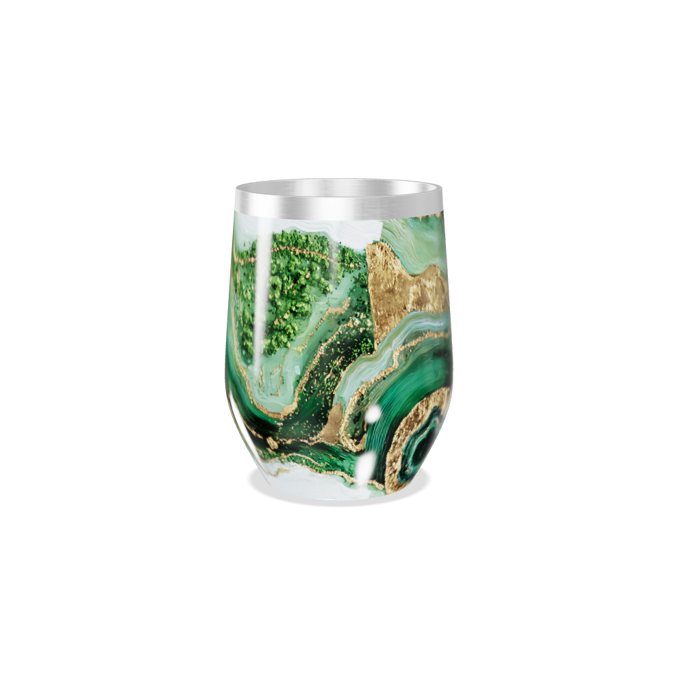 Copo Térmico Slim - Verde Mármore Elegante